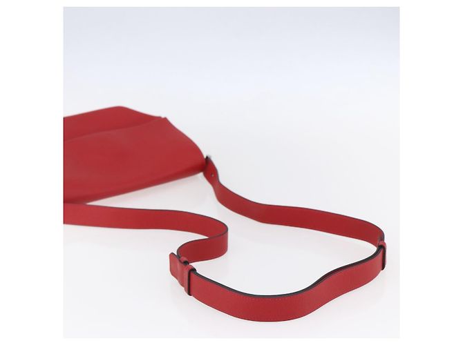 Hermès HERMES Opry 24 Borsa a Spalla in Pelle Rossa Argento Auth 154087SM Rosso - vista 7