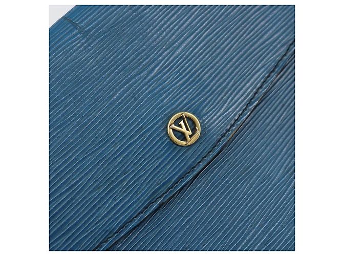 LOUIS VUITTON Clutch Montaigne 27 Epi Blu M52655 LV Auth 154577 - vista 18