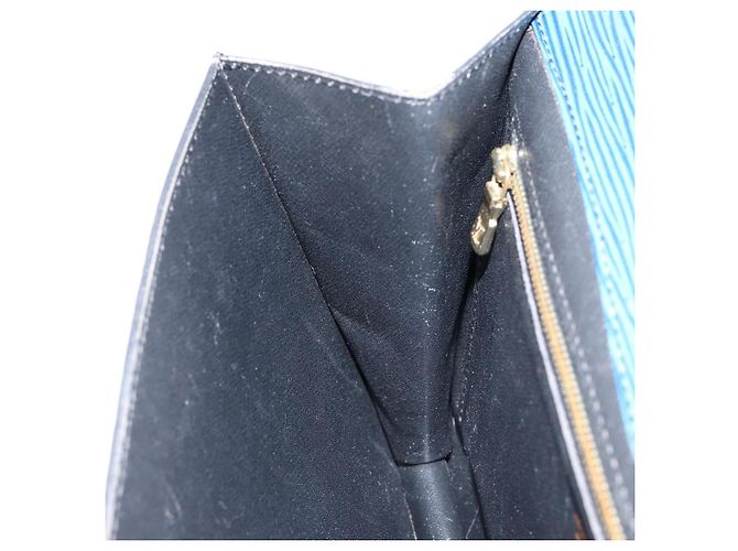 LOUIS VUITTON Clutch Montaigne 27 Epi Blu M52655 LV Auth 154577 - vista 21
