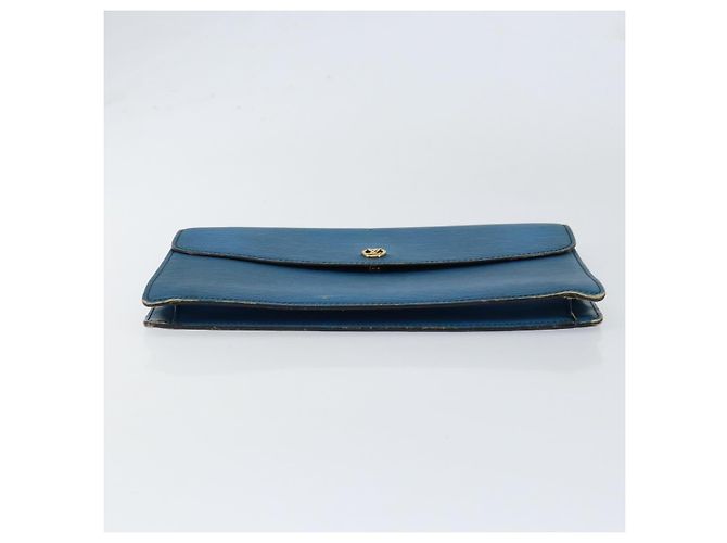LOUIS VUITTON Clutch Montaigne 27 Epi Blu M52655 LV Auth 154577 - vista 6
