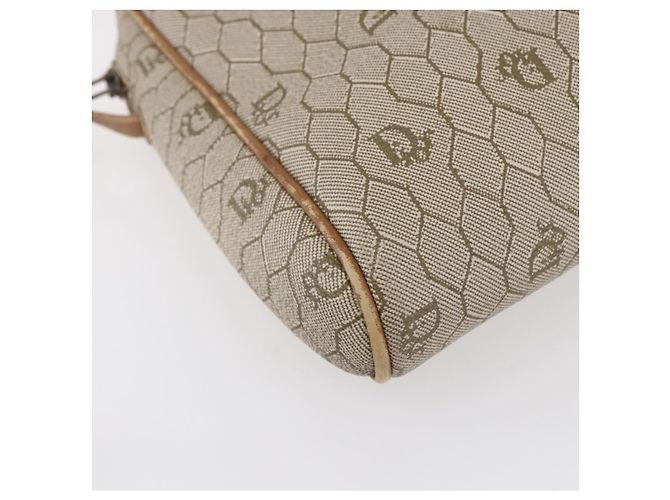 Christian Dior Borsa a spalla in tela a nido d'ape PVC beige oro Auth ki6153 D'oro - vista 14