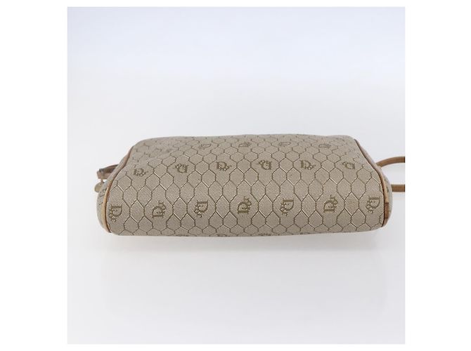 Christian Dior Borsa a spalla in tela a nido d'ape PVC beige oro Auth ki6153 D'oro - vista 5