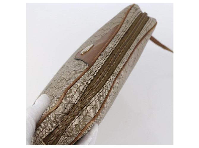 Christian Dior Borsa a spalla in tela a nido d'ape PVC beige oro Auth ki6153 D'oro - vista 6