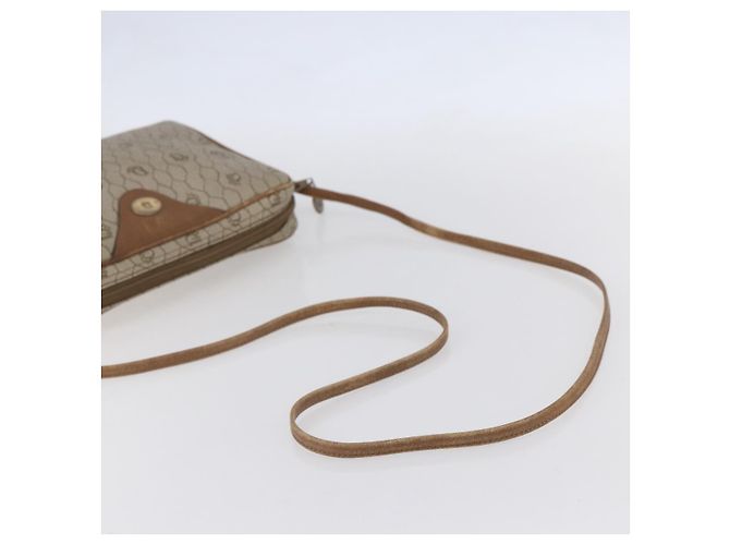 Christian Dior Borsa a spalla in tela a nido d'ape PVC beige oro Auth ki6153 D'oro - vista 7