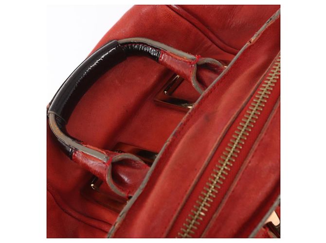 Chloé Borsa a mano in pelle Chloe Etel 2 in 1 Rossa Oro Auth BA8651 Rosso D'oro - vista 10