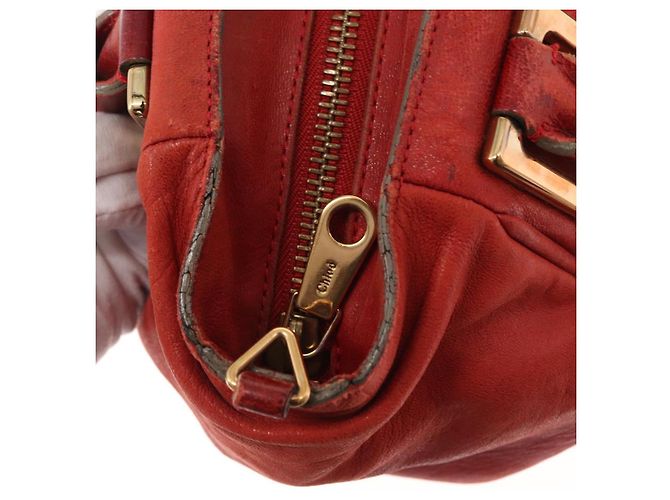Chloé Borsa a mano in pelle Chloe Etel 2 in 1 Rossa Oro Auth BA8651 Rosso D'oro - vista 17