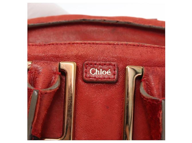 Chloé Borsa a mano in pelle Chloe Etel 2 in 1 Rossa Oro Auth BA8651 Rosso D'oro - vista 18