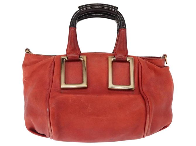 Chloé Borsa a mano in pelle Chloe Etel 2 in 1 Rossa Oro Auth BA8651 Rosso D'oro - vista 2