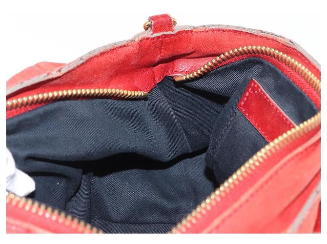 Chloé Borsa a mano in pelle Chloe Etel 2 in 1 Rossa Oro Auth BA8651 Rosso D'oro - vista 21