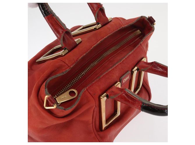 Chloé Borsa a mano in pelle Chloe Etel 2 in 1 Rossa Oro Auth BA8651 Rosso D'oro - vista 6