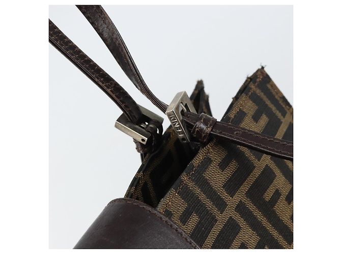 FENDI Zucca Canvas Mamma Baguette Tote Bag Braun Schwarz Auth 157686 - Ansicht 10