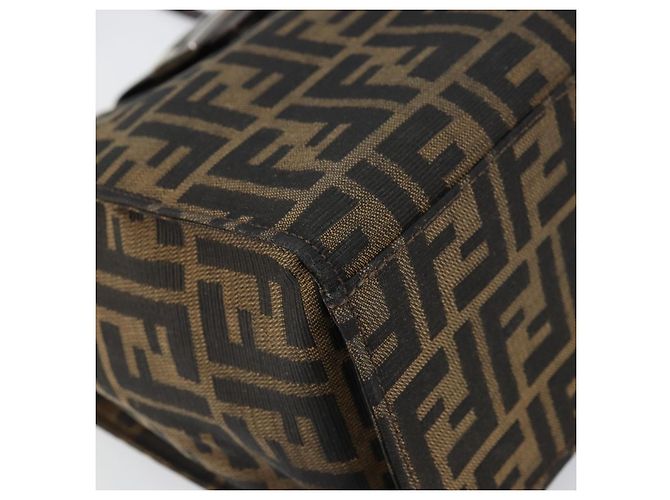 FENDI Zucca Canvas Mamma Baguette Tote Bag Braun Schwarz Auth 157686 - Ansicht 14
