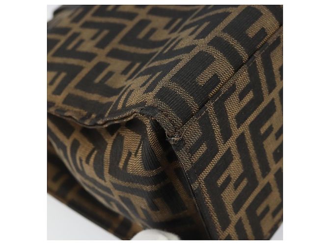 FENDI Zucca Canvas Mamma Baguette Tote Bag Braun Schwarz Auth 157686 - Ansicht 16