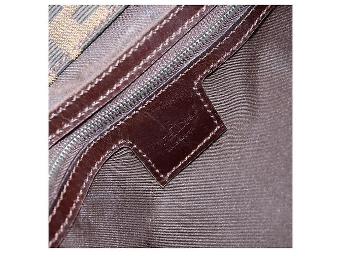FENDI Zucca Canvas Mamma Baguette Tote Bag Braun Schwarz Auth 157686 - Ansicht 19