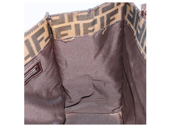FENDI Zucca Canvas Mamma Baguette Tote Bag Braun Schwarz Auth 157686 - Ansicht 20