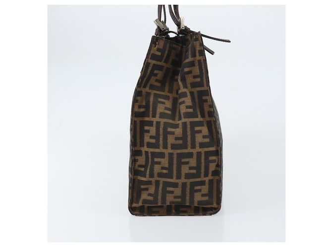 FENDI Zucca Canvas Mamma Baguette Tote Bag Braun Schwarz Auth 157686 - Ansicht 4