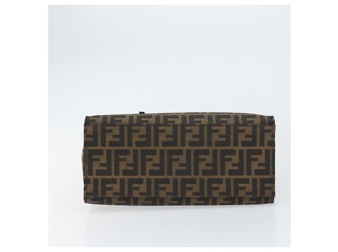 FENDI Zucca Canvas Mamma Baguette Tote Bag Braun Schwarz Auth 157686 - Ansicht 5
