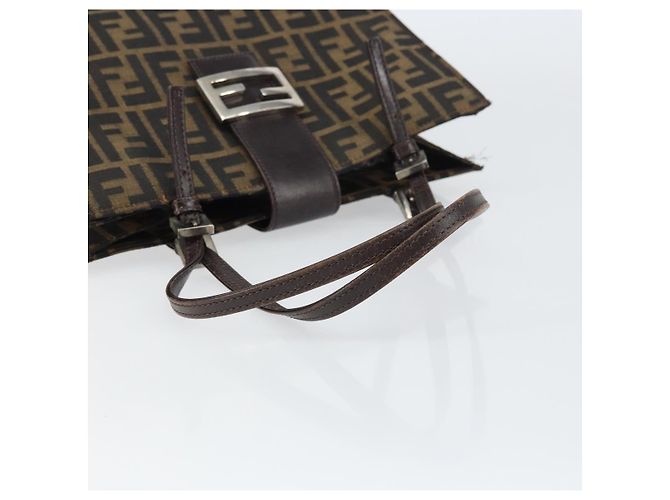 FENDI Zucca Canvas Mamma Baguette Tote Bag Braun Schwarz Auth 157686 - Ansicht 7
