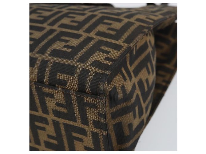 FENDI Zucca Canvas Mamma Baguette Tote Bag Braun Schwarz Auth 157686 - Ansicht 9