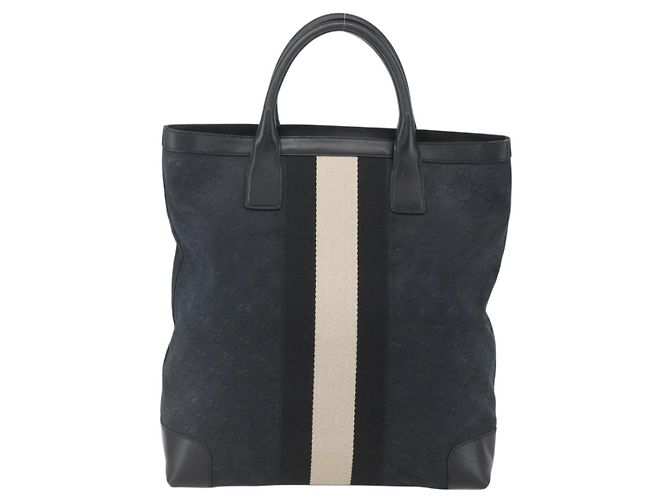 Borsa a mano GG Canvas Gucci Nera Argento 002 1093 3444 Auth 156921 Nero - vista 2