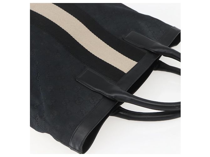 Borsa a mano GG Canvas Gucci Nera Argento 002 1093 3444 Auth 156921 Nero - vista 6