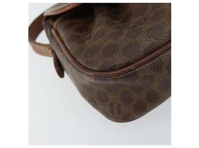 Céline Borsa a Spalla in Tela Macadam CELINE in Pelle PVC Marrone Oro Auth 157688 D'oro - vista 15