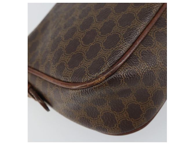 Céline Borsa a Spalla in Tela Macadam CELINE in Pelle PVC Marrone Oro Auth 157688 D'oro - vista 16