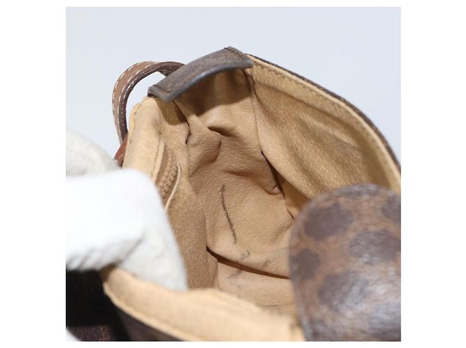 Céline Borsa a Spalla in Tela Macadam CELINE in Pelle PVC Marrone Oro Auth 157688 D'oro - vista 19