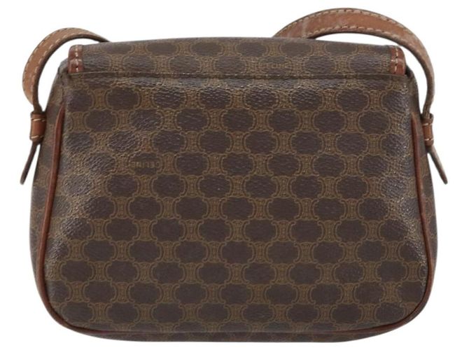 Céline Borsa a Spalla in Tela Macadam CELINE in Pelle PVC Marrone Oro Auth 157688 D'oro - vista 2