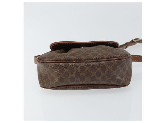 Céline Borsa a Spalla in Tela Macadam CELINE in Pelle PVC Marrone Oro Auth 157688 D'oro - vista 5