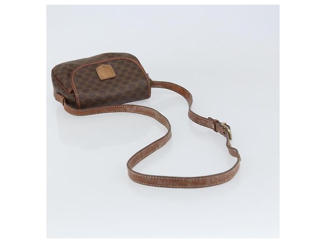 Céline Borsa a Spalla in Tela Macadam CELINE in Pelle PVC Marrone Oro Auth 157688 D'oro - vista 7