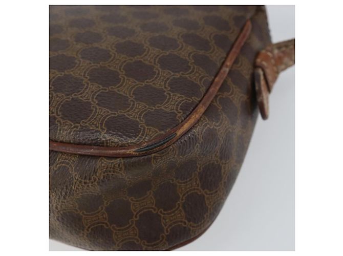 Céline Borsa a Spalla in Tela Macadam CELINE in Pelle PVC Marrone Oro Auth 157688 D'oro - vista 9