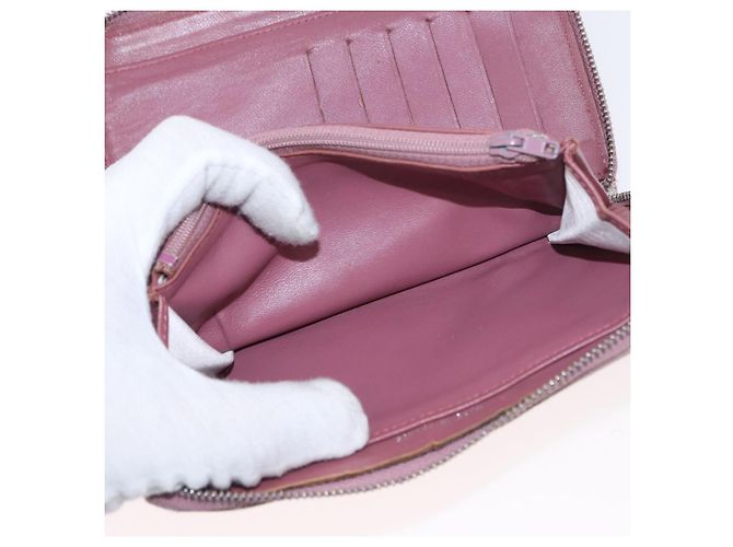 CHANEL Nuova Linea da Viaggio Portafoglio Lungo con Zip Nylon Rosa Argento CC Auth bs31593 - vista 19