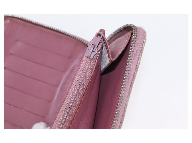 CHANEL Nuova Linea da Viaggio Portafoglio Lungo con Zip Nylon Rosa Argento CC Auth bs31593 - vista 20