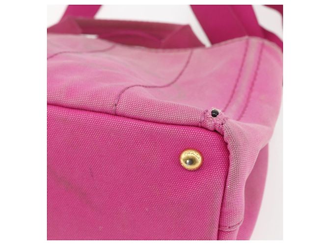 PRADA Canapa PM Borsa a Mano in Tela 2way Rosa Oro Auth ti3547 D'oro - vista 10