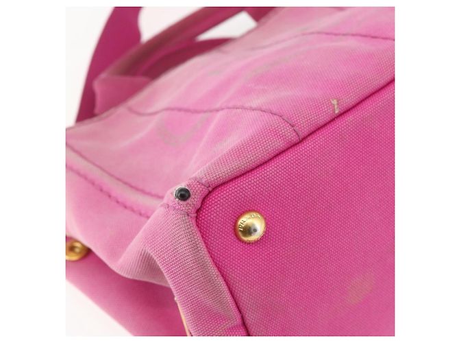 PRADA Canapa PM Borsa a Mano in Tela 2way Rosa Oro Auth ti3547 D'oro - vista 15