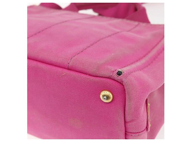 PRADA Canapa PM Borsa a Mano in Tela 2way Rosa Oro Auth ti3547 D'oro - vista 16