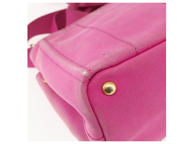 PRADA Canapa PM Borsa a Mano in Tela 2way Rosa Oro Auth ti3547 D'oro - vista 17