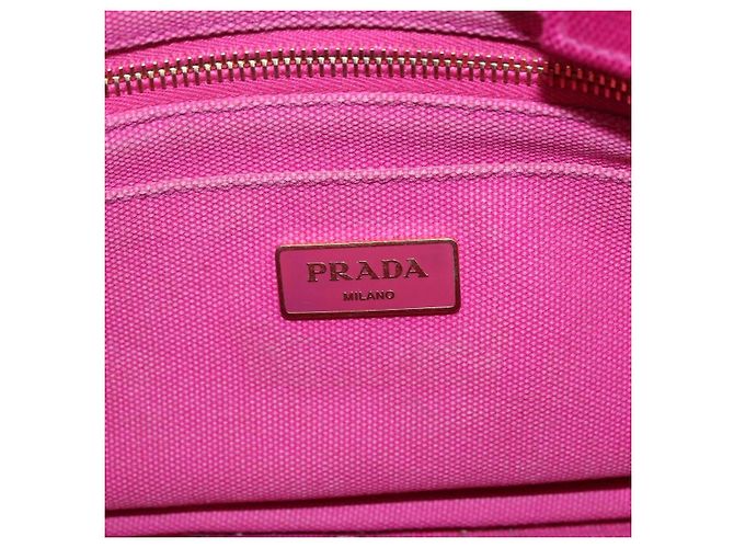 PRADA Canapa PM Borsa a Mano in Tela 2way Rosa Oro Auth ti3547 D'oro - vista 18