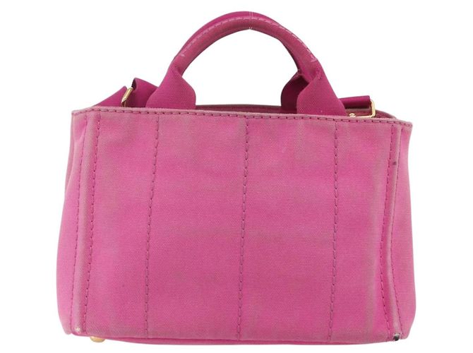 PRADA Canapa PM Borsa a Mano in Tela 2way Rosa Oro Auth ti3547 D'oro - vista 2