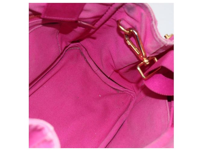 PRADA Canapa PM Borsa a Mano in Tela 2way Rosa Oro Auth ti3547 D'oro - vista 20