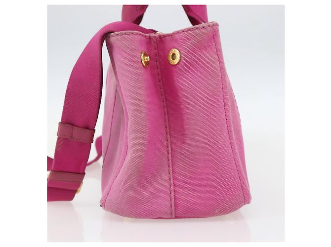 PRADA Canapa PM Borsa a Mano in Tela 2way Rosa Oro Auth ti3547 D'oro - vista 4