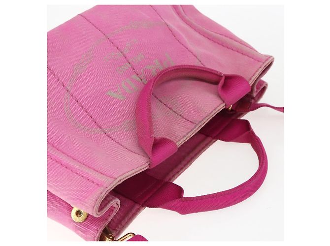 PRADA Canapa PM Borsa a Mano in Tela 2way Rosa Oro Auth ti3547 D'oro - vista 6