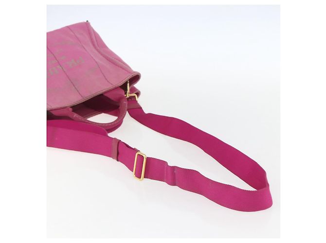 PRADA Canapa PM Borsa a Mano in Tela 2way Rosa Oro Auth ti3547 D'oro - vista 9