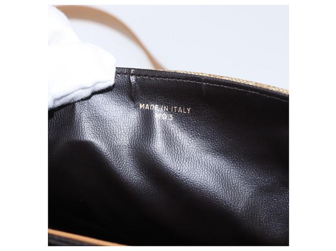 Céline Borsa a Spalla in Tela Macadam CELINE PVC Marrone Oro Auth 156251 D'oro - vista 12