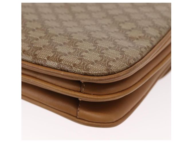 Céline Borsa a Spalla in Tela Macadam CELINE PVC Marrone Oro Auth 156251 D'oro - vista 17