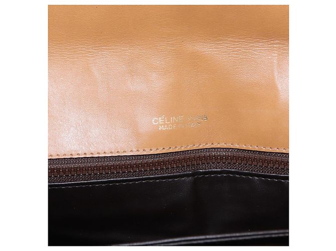 Céline Borsa a Spalla in Tela Macadam CELINE PVC Marrone Oro Auth 156251 D'oro - vista 19