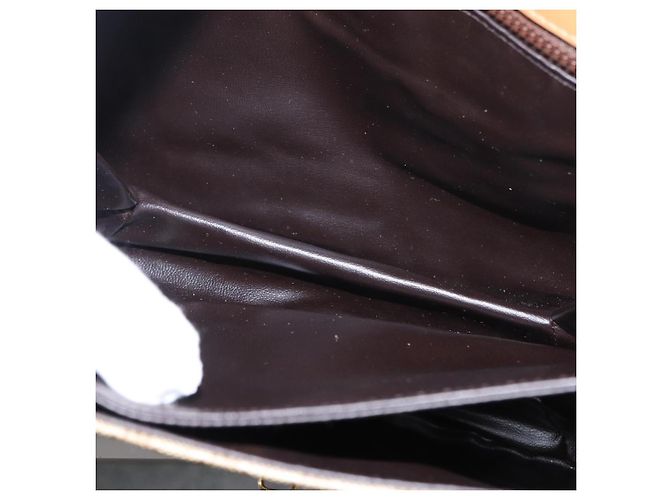 Céline Borsa a Spalla in Tela Macadam CELINE PVC Marrone Oro Auth 156251 D'oro - vista 22