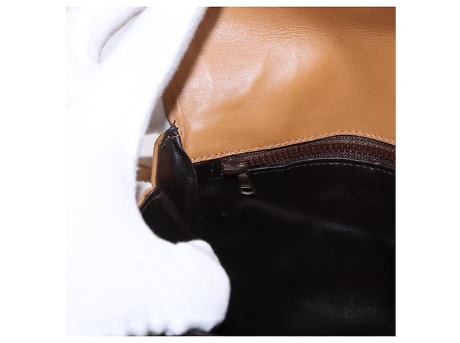 Céline Borsa a Spalla in Tela Macadam CELINE PVC Marrone Oro Auth 156251 D'oro - vista 23