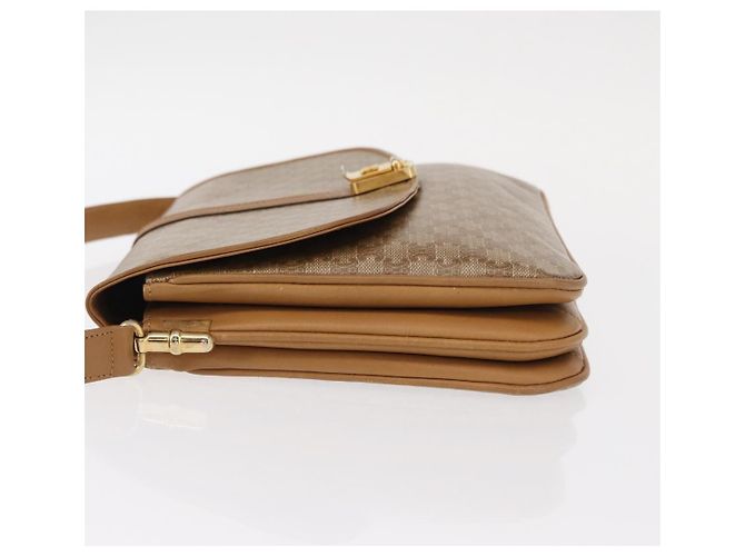 Céline Borsa a Spalla in Tela Macadam CELINE PVC Marrone Oro Auth 156251 D'oro - vista 4